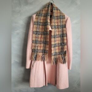 Burberry London Made in Scotland 78% Merino 22% Polyester Metallic Pink Green 60